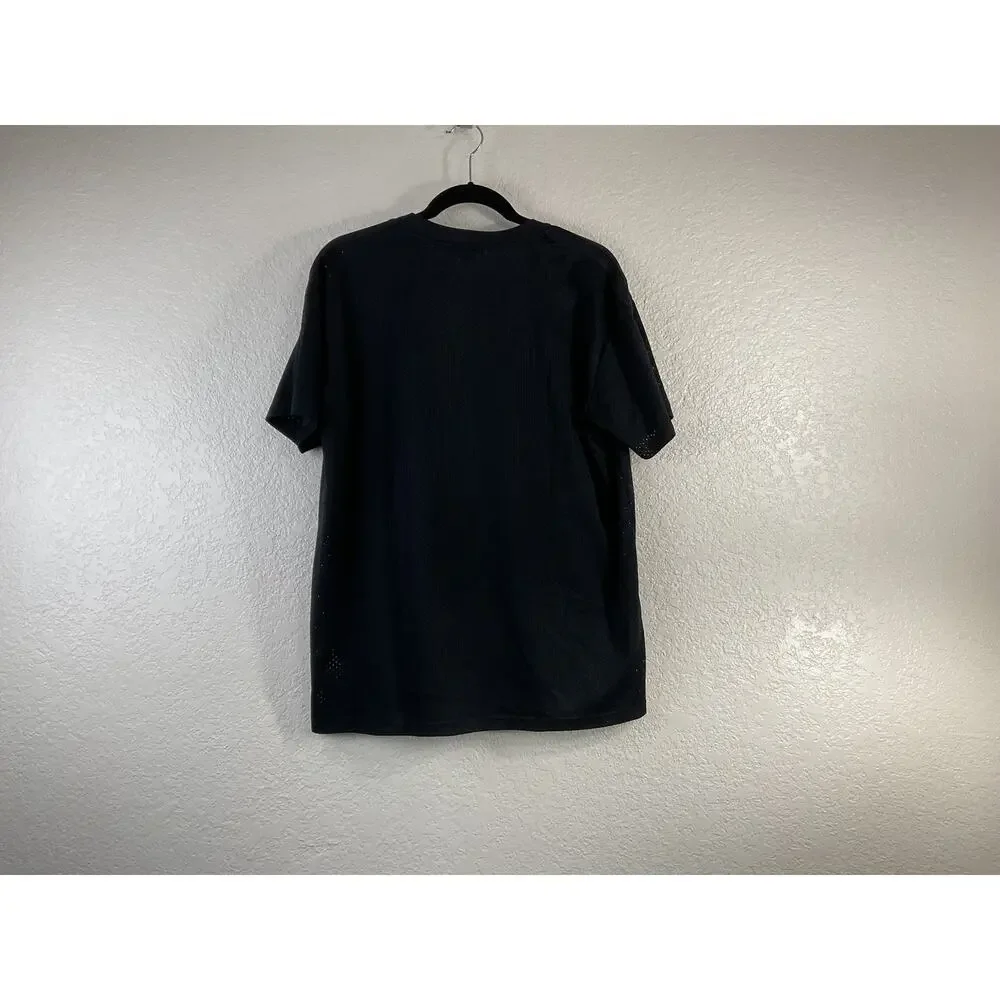 idas Men’s Black Mesh Graphic T-Shirt Size L Athletic Performance Tee